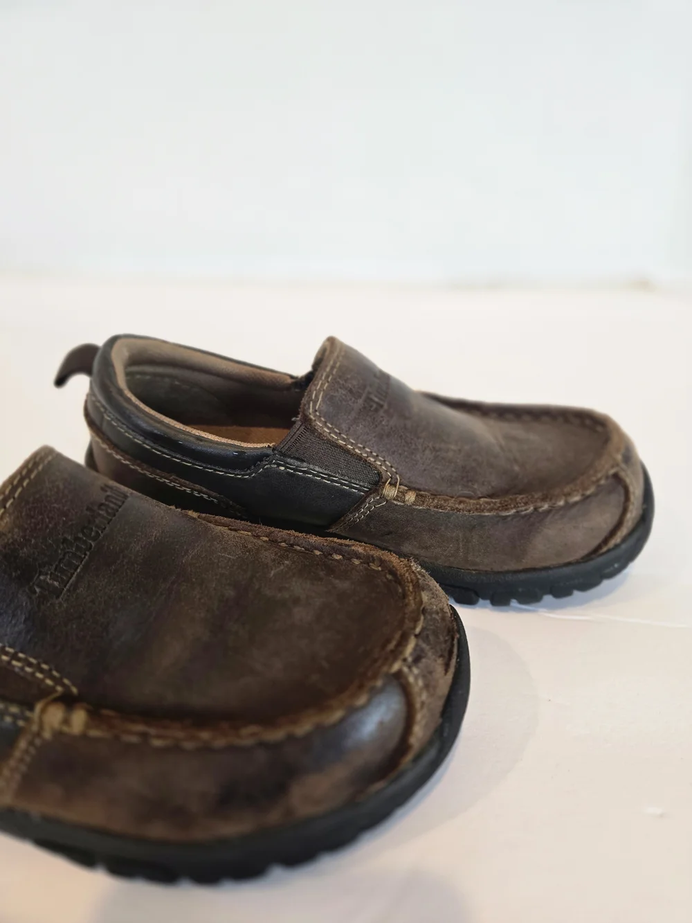Timberland kid’s Brown Slip-On Leather Casual Shoes